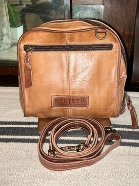 NWOT Bed Stu Leather Capture Crossbody Bag Tan Teak Rustic MSRP $190